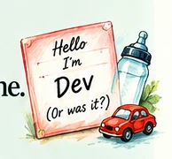 Playful illustration about the pronunciation of Dev's name